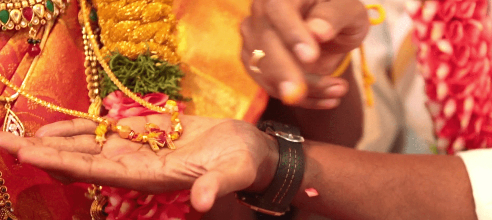 Wedding couple just married